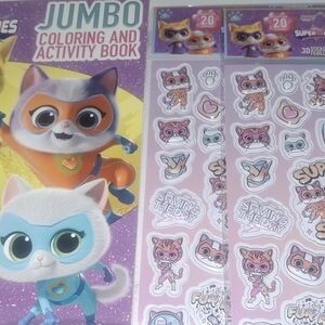 Jumbo Super Kitties Coloring and Activity Book with 20 3-D Stickers